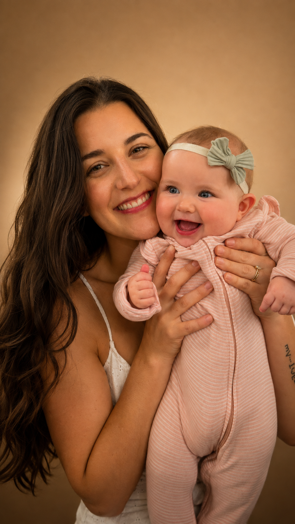 The Black Wren founder holding her baby